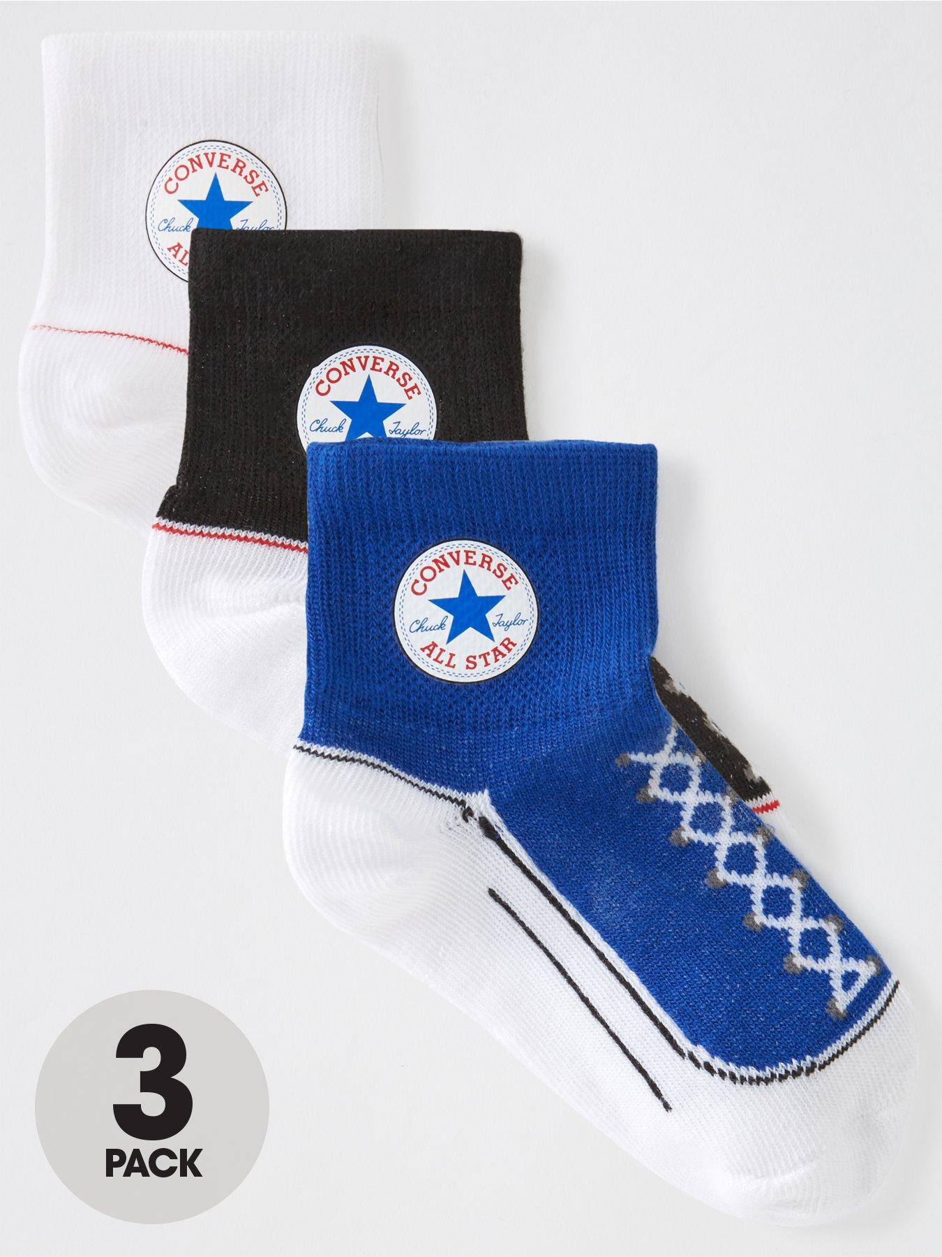 Converse Younger Chuck Infant Toddler 3 Pack Quarter Socks - Blue is one of  the best choice for